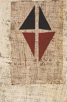 Hannes Harrs; Abstract Composition with Triangles in Red and Black