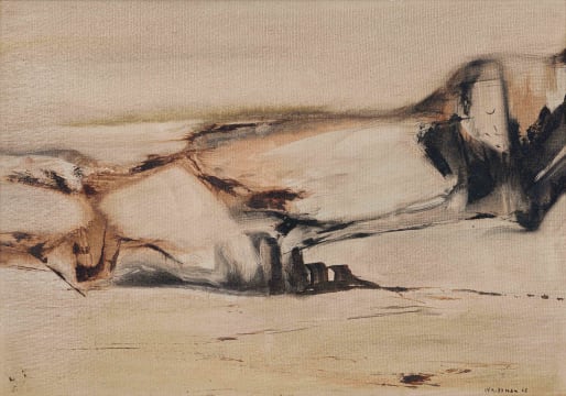 Taffy (Matthew) Whippman; Abstract Landscape in Umber and Cream