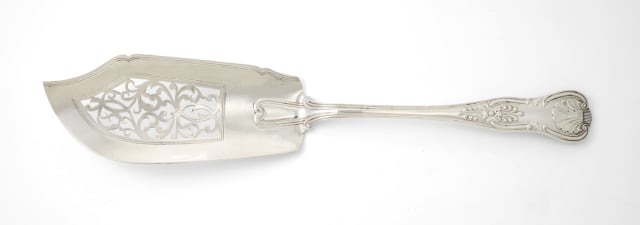 A Victorian silver King's pattern fish slice, Samuel Hayne & Dudley Carter, London, 1845
