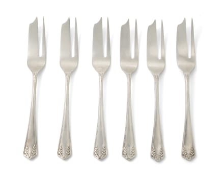 Six George V silver cake forks, Elkington & Co, Birmingham, 1919