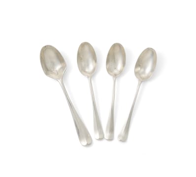 Four George V silver Rat tail pattern coffee spoons, Josiah Williams & Co, London, 1927