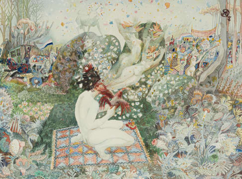 Hardy Botha; Fantasy Landscape with Figures and Animals