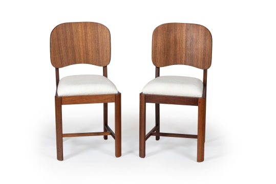 Pair of teak dining chairs, South Africa