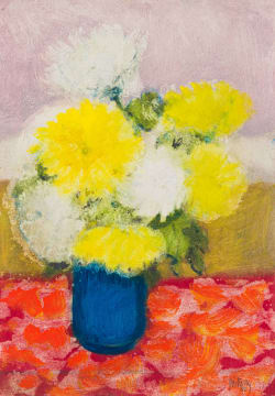 Douglas Portway; Flowers in a Blue Vase