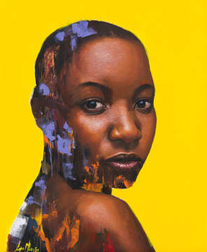 Loyiso Mkize; Portrait with Yellow and Purple