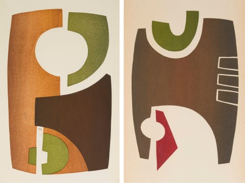 Hannes Harrs; Geometric Abstract I; Geometric Abstract II, two