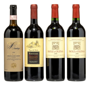 Italian Collection; Fèlsina,Fontodi,Isole e Olena; 2006,2009; 4 (1 x 4); 750ml