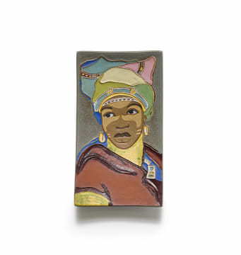 Kalahari Studio; Rectangular plate with a woman in headscarf
