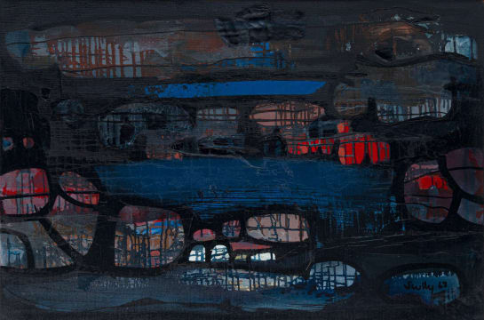Larry Scully; Untitled (Abstract with Black and Blue)