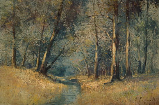 Christopher Tugwell; Stream through a Woodland Landscape