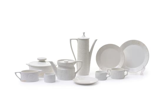 Susan Williams-Ellis - Portmeirion Pottery; 'Totem' white coffee and tea service