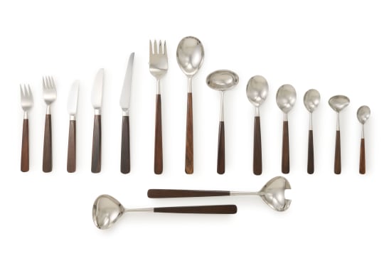 A 'Lion de Luxe' set of Rosewood and stainless steel flatware, designed by Bertel Gardberg, Finland