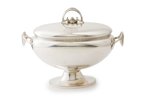 An American sterling silver soup tureen, Gorham Manufacturing Company retailed by Starr & Marcus, 19th century