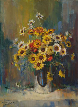 Dino Paravano; Vase of Daisies