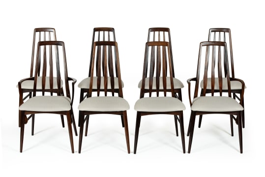 Niels Koefoed; Set of eight 'Eva' dining chairs for Koefoeds Hornslet, Denmark
