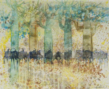 Gordon Vorster; Wildebeest and Trees