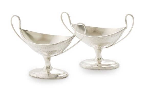 A pair of George III silver salts, Joseph Jackson, Dublin, 1762