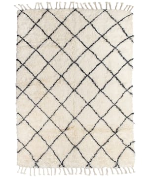 Herringbone; Moroccan inspired diamond rug, India