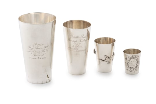 Two German silver beakers, circa 1888, various makers and dates