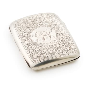 An Edward VII silver cigarette case, The Alexander Clark Manufacturing Co, Birmingham, 1901