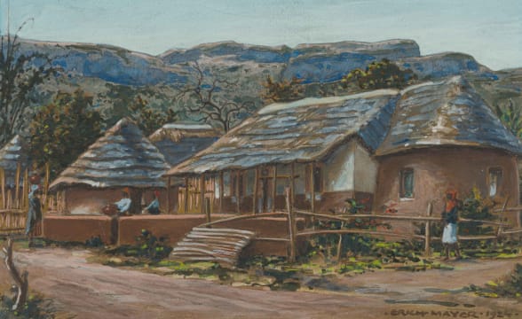 Erich Mayer; Rural Scene with Figures