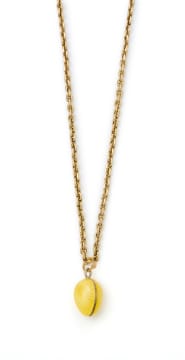 Enamel egg pendant and chain