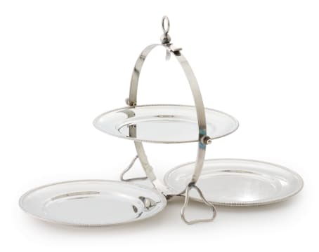 An Italian silver plated folding dessert server, Bossi, 20th century
