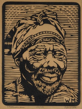 WE Mussmann; Portrait of Figure with Headscarf