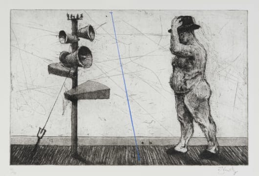 William Kentridge; Man with Megaphone Cluster