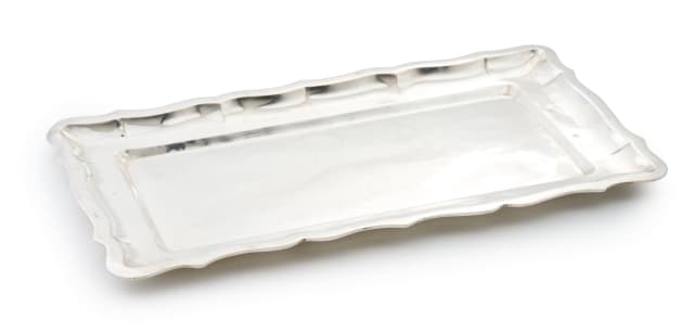 A Hungarian silver tray, maker's mark BS or 8S in a heart, 800 standard, c.1937-1966