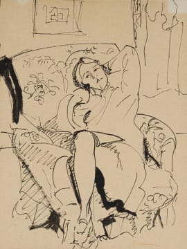 Maud Sumner; Figure in a Floral Armchair