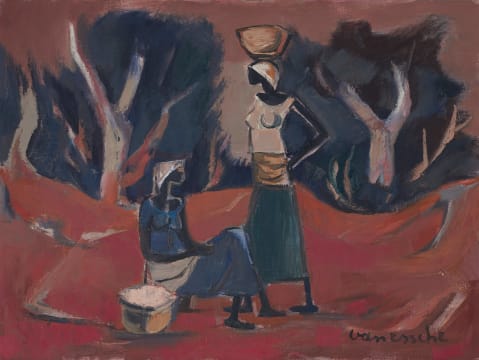 Maurice van Essche; Two Women in a Landscape