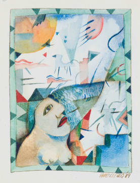 Hannetjie de Clercq; Portrait with Geometric Shapes