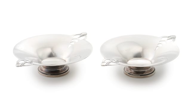 A pair of George VI silver bon-bon dishes, Deakin & Frances Ltd, Birmingham, 1941