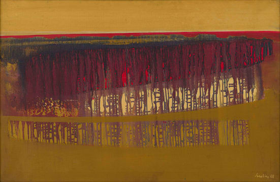 Larry Scully; Abstract in Ochre Red