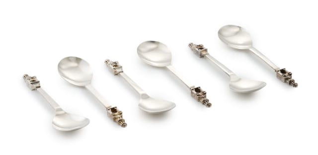 A set of six The Castle of Good Hope silver spoons, The Heritage Collections, South Africa, 1979
