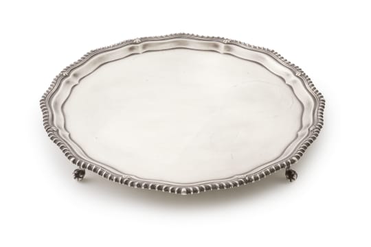 An Elizabeth II silver salver, Barker Brothers Silver Ltd, retailed for Lund London, Birmingham, 1957