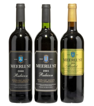 Meerlust; Merlot, Rubicon Collection; 2000, 2001, 2004; 3 (1 x 3); 750ml