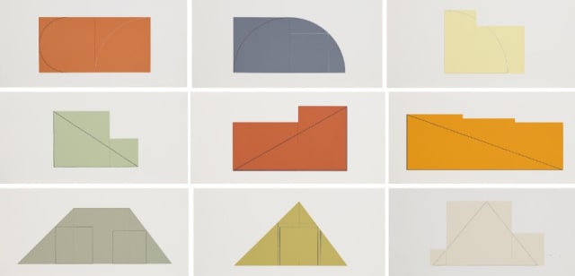 Robert Mangold; Multiple Panel Paintings 1973-1976 C (RM12), nine
