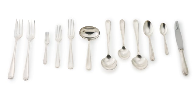 A part set of Christofle, Shell pattern silver-plated flatware, c.1935-1983