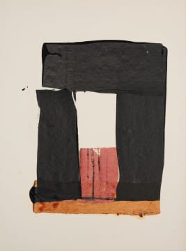 Sidney Goldblatt; Abstract Composition in Black, Red and Ochre