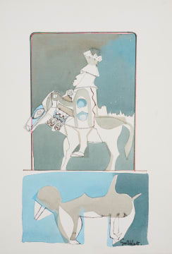 Abstracted Horse, Rider and Beast I