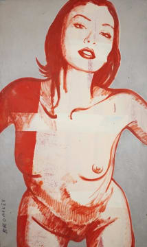 David Bromley; Standing Nude Red (Agnezka)