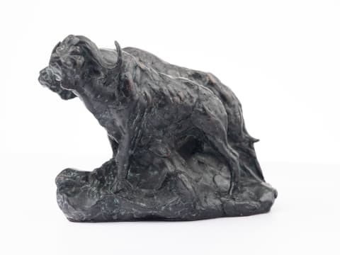 Dylan Lewis; Buffalo Bull Pair Miniature (S398)