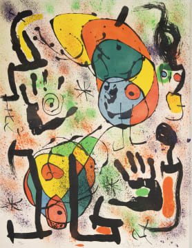 Joan Miró; Les Voyants (The Seers), Plate 6 (Mourlot 666)