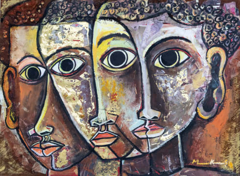 Geoffrey Mukasa; Untitled (Faces)