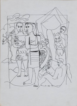 Geoffrey Mukasa; Untitled (Four Figures)