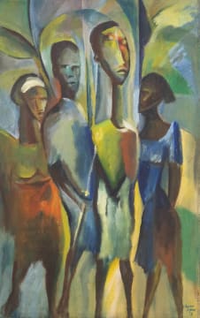 Fabian Mpagi; Untitled (Four Abstracted Figures)