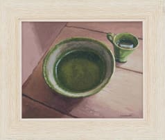 Ben Coutouvidis; Still Life with Green Cup and Bowl