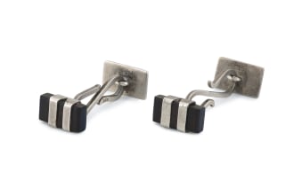 Pair of Kurt Jobst silver and rosewood cufflinks .935 sterling